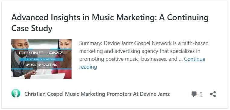 Advanced Insights in Music Marketing: A Continuing Case Study