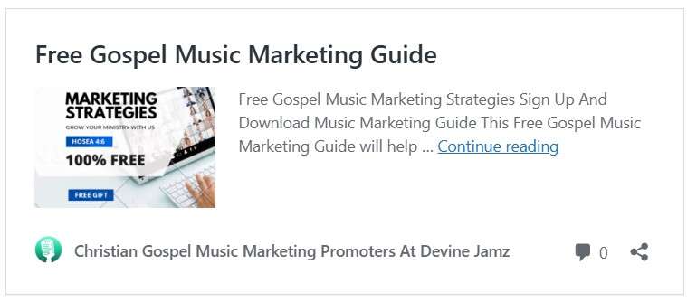 Free Gospel Music Marketing Guide